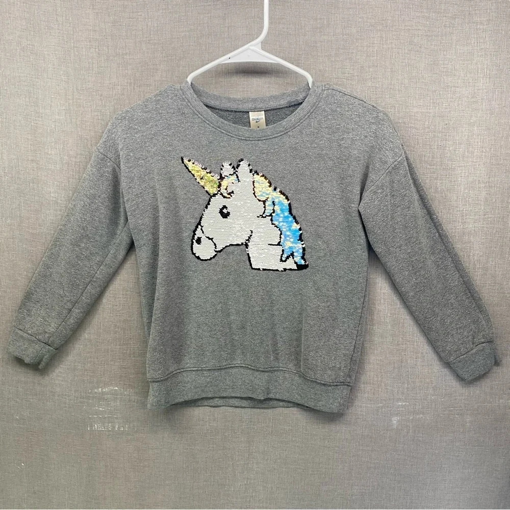 Oshkosh bgosh sequence unicorn kids sweater grey Size | 8